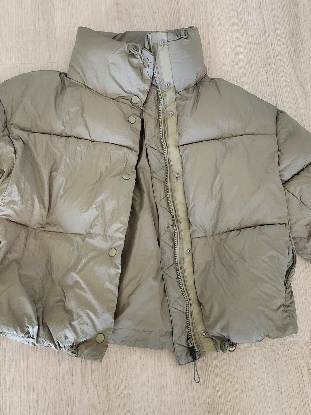 Zara Olive Green Puffer Jacket